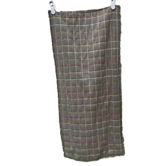 CRATE & BARREL Tattersall Zippered Pillow Cover Plaid 16 x 36 inches - Picture 1 of 10